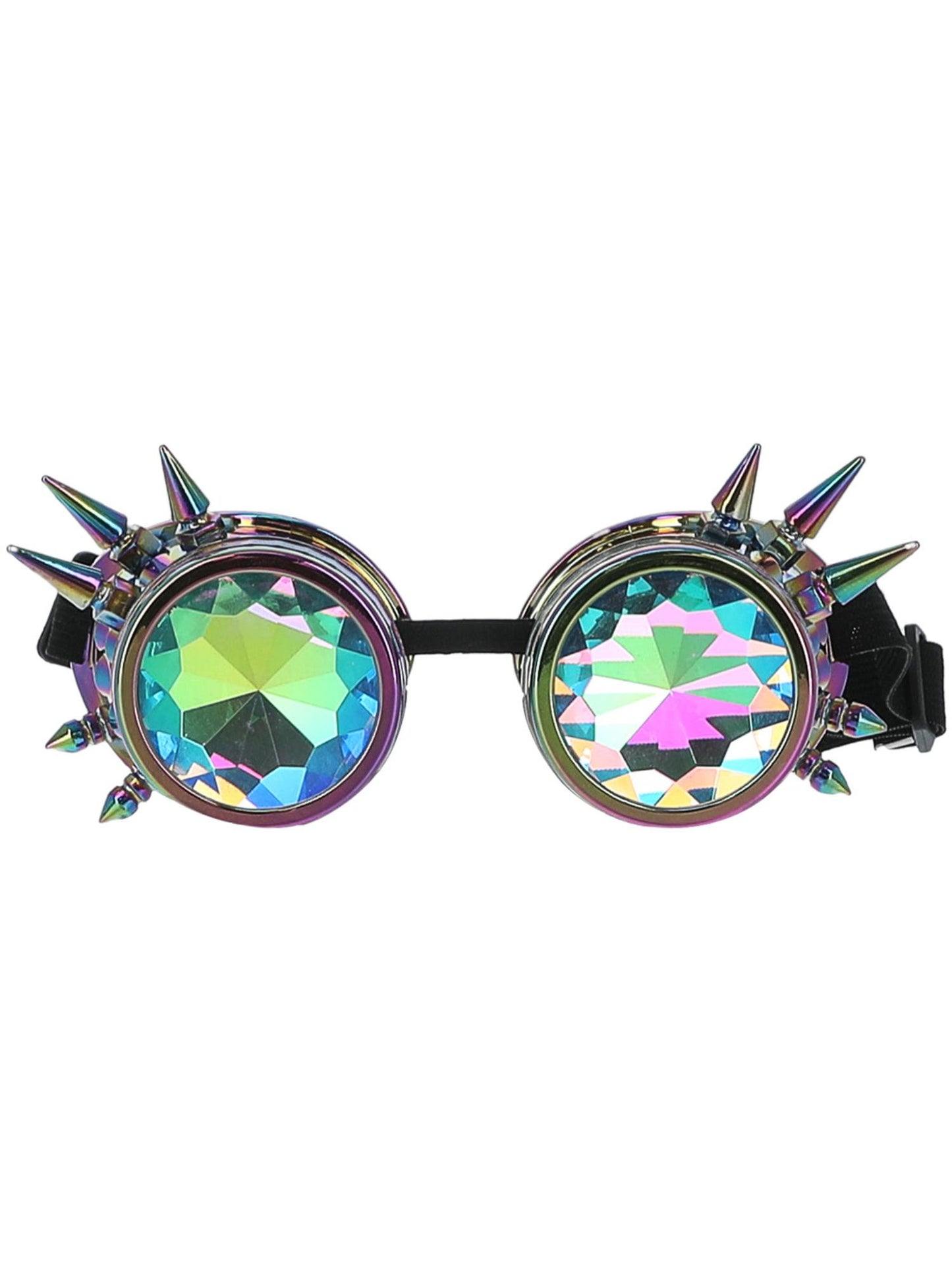 Smiffys Fever Studded Rainbow Festival Goggles mehrfarbige Festivalbrille für Erwachsene