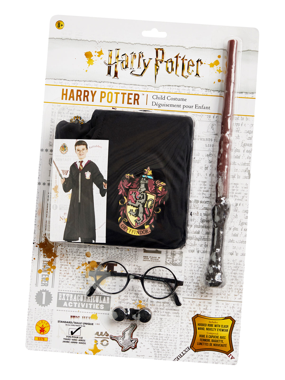 Rubies Harry Potter Kostüm-Set für Kinder mit Robe, Zauberstab und Brille – Seitenansicht