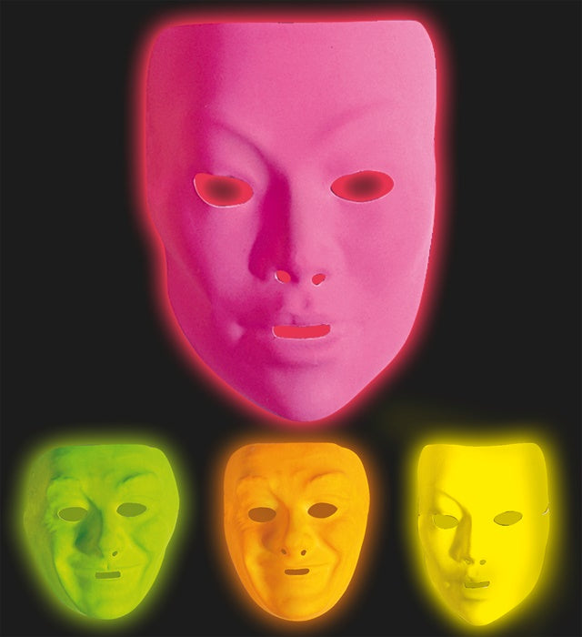 Neon Kunststoffmaske in verschiedenen Farben und Modellen für Fasnacht