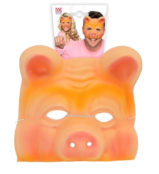 Halbmaske Schwein aus leichtem EVA-Schaum für Fasnacht und Karneval