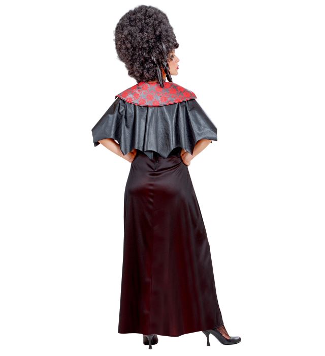 Barockes Vampirdamen-Kostüm mit Mantel und Kragen in elegantem Design