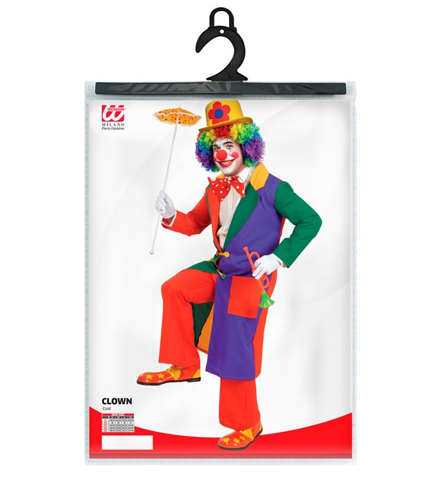 Bunter Clown-Mantel mit farbenfrohem Design für Fasnacht und Karneval