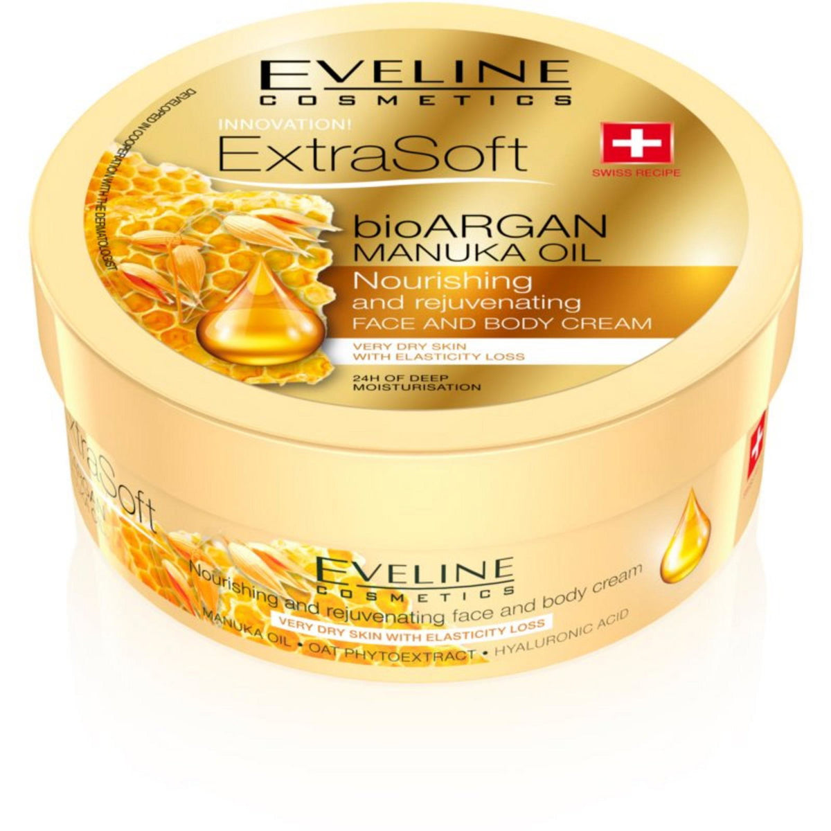 Eveline Cosmetics Bio Organic Argan & Manuka Oil Feuchtigkeitscreme für Gesicht und Körper 175 ml