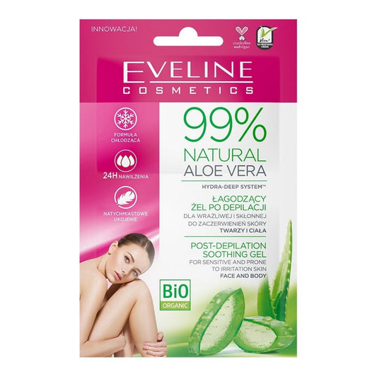 Eveline Cosmetics Duo Set, Eveline Cosmetics, 99% Natural Aloe Vera, Beruhigend, Körper After-Shave Gel, Gesicht und Körper,