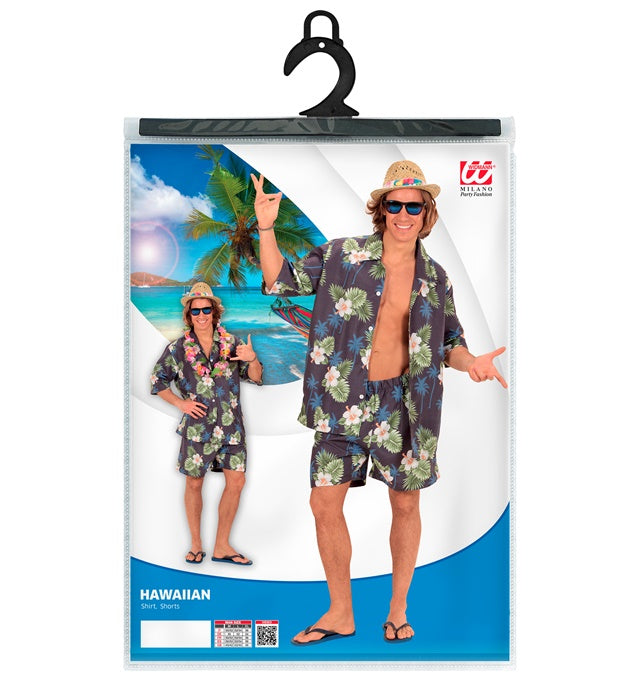 Hawaiianer-Kostüm mit Blumenhemd und Shorts für Fasnacht und Karneval