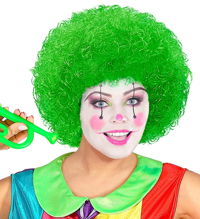 Grüne voluminöse Clownperücke im Polybag für Fasnacht und Karneval