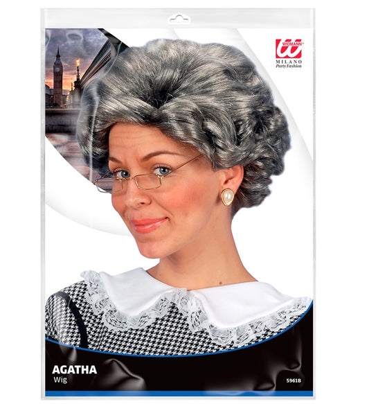 Agatha Perücke in auffälligem Design für Fasnacht und Karneval
