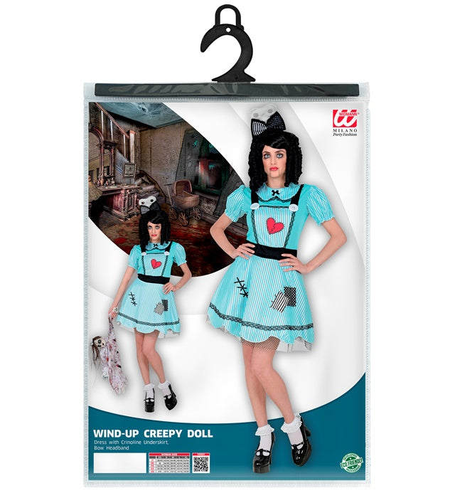 Fasnachts-Puppe mit farbigem Kleid und roter Haarschleife als Fasnacht-Dekoration