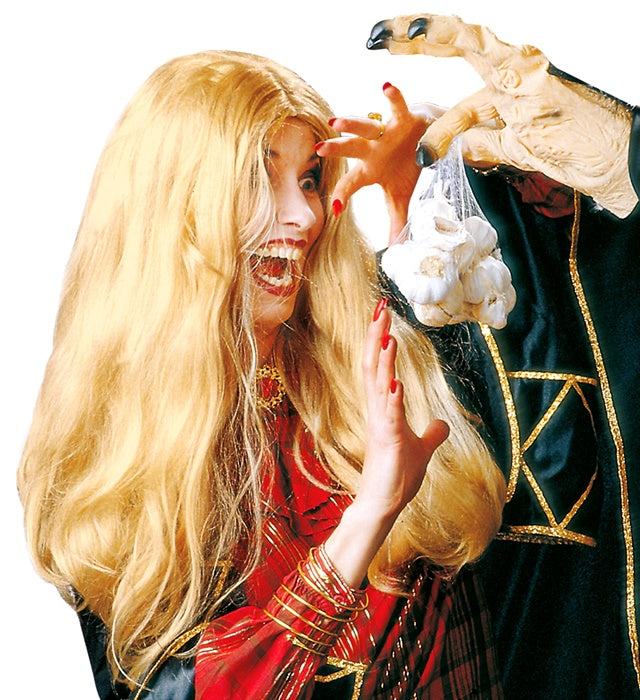 Blonde Perücke Morgana für Fasnacht und Halloween
