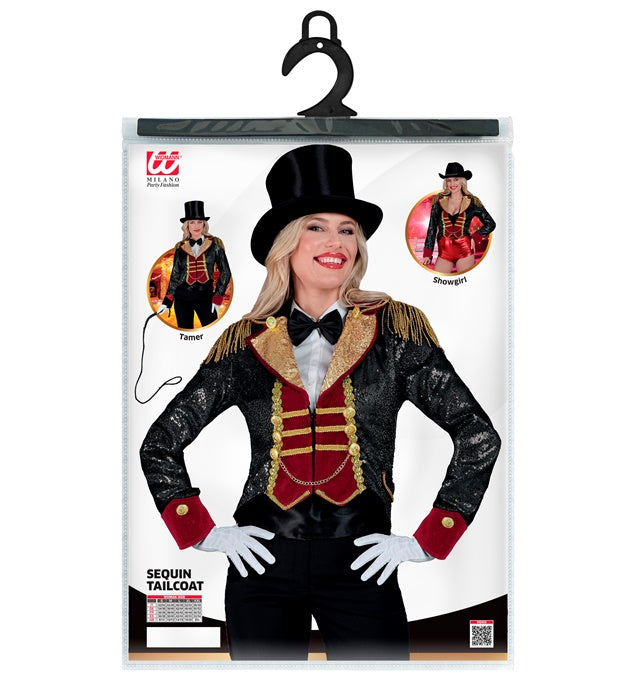 Paillettenfrack Zirkusdirektor glänzend für Fasnacht und Karneval