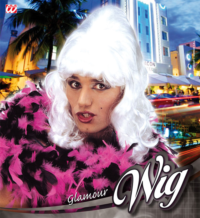 Glamouröse pinke Perücke für Fasnacht und Drag-Events
