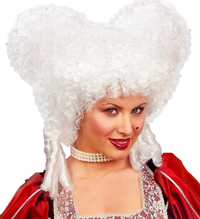 Weiße Barockperücke im klassischen Stil für Fasnacht und Kostüme