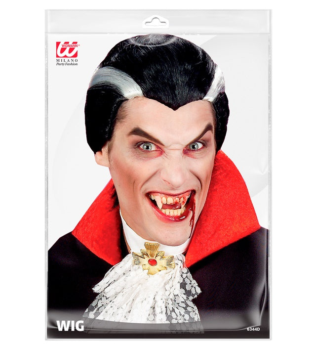 Schwarze Vampir-Perücke für Halloween und Fasnacht