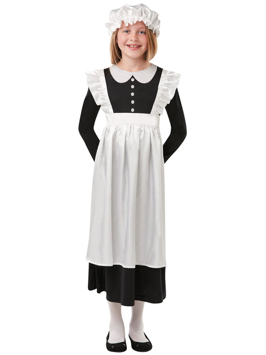Rubies Victorian Maid Kinderkostüm für Mädchen mit Kleid, Schürze und Haube – Produktansicht