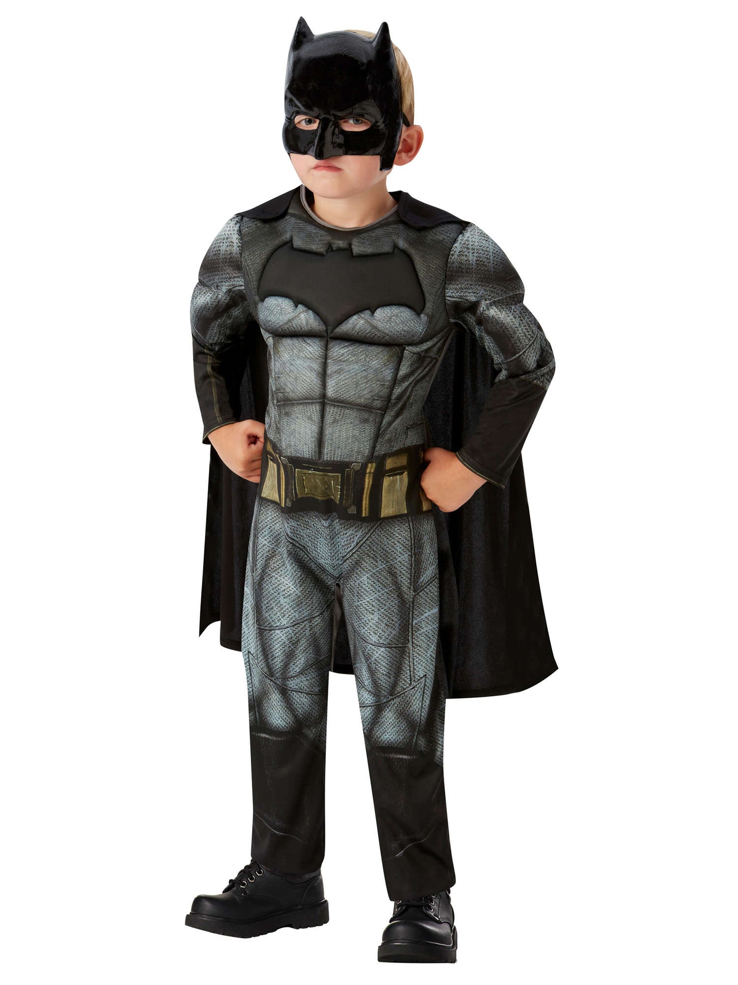 Batman Deluxe Kinderkostüm für Jungen von Rubies mit Overall, Umhang und Maske