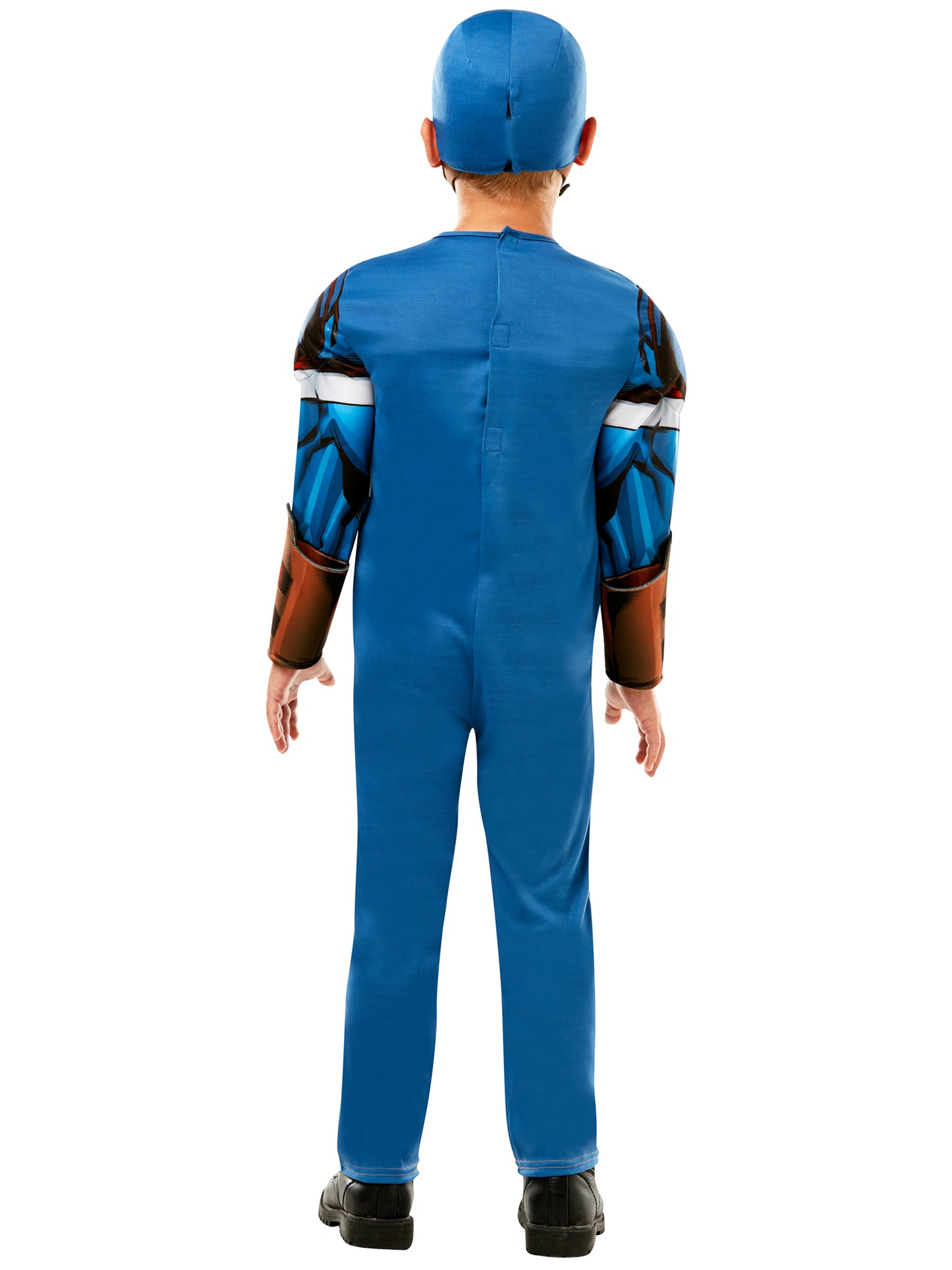 Rubies Captain America Kinderkostüm für Jungen mit Overall und Snood-Maske – Seitenansicht