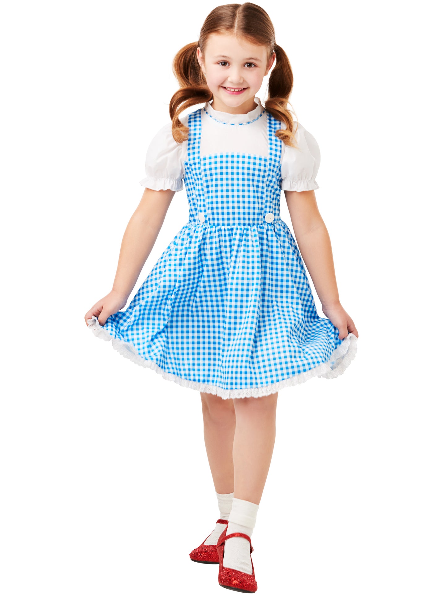 Rubies Dorothy Kinderkostüm für Mädchen mit Kleid und Haarschleifen – Verpackung