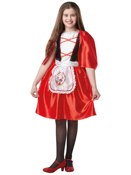 Rubies Rotkäppchen Kinderkostüm für Mädchen mit Kleid und Kapuzenumhang – Produktansicht