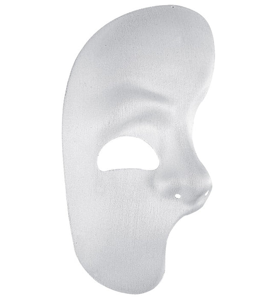 Halb-Gesicht Phantom Augenmaske schwarz auf weissem Hintergrund