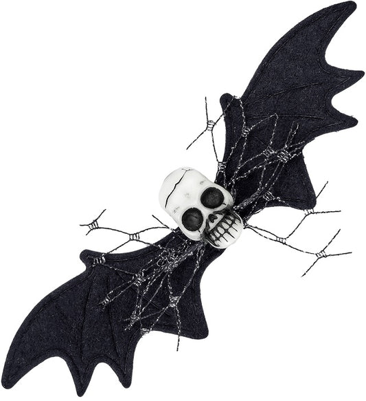 Fledermaus Totenkopf Haarspange für Kinder mit schwarzer Fledermaus und Totenkopf-Design