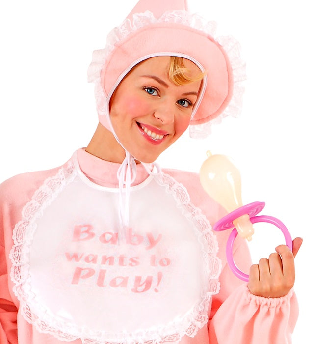 Rosa Maxischnuller Baby mit Sound, 25 cm, Kostümaccessoire für Fasnacht