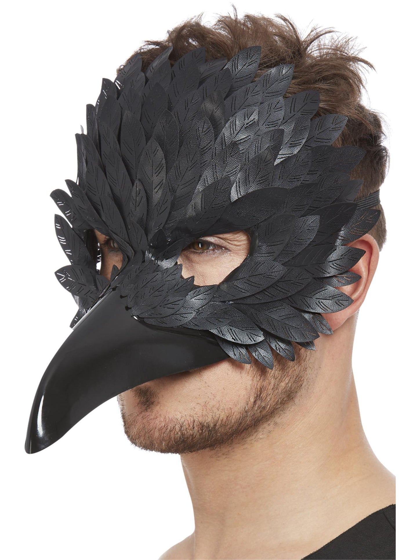 Smiffys HALLACESSO Raven Mask schwarze Rabenmaske für Erwachsene