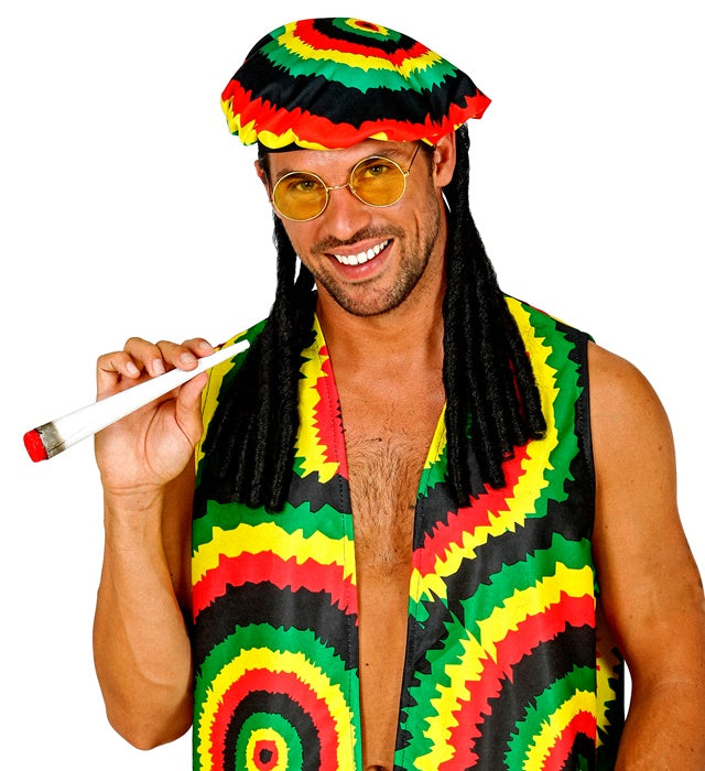"RASTAMANN" (Mütze mit Dreadlocks, Brille, Joint) Diverse Farben