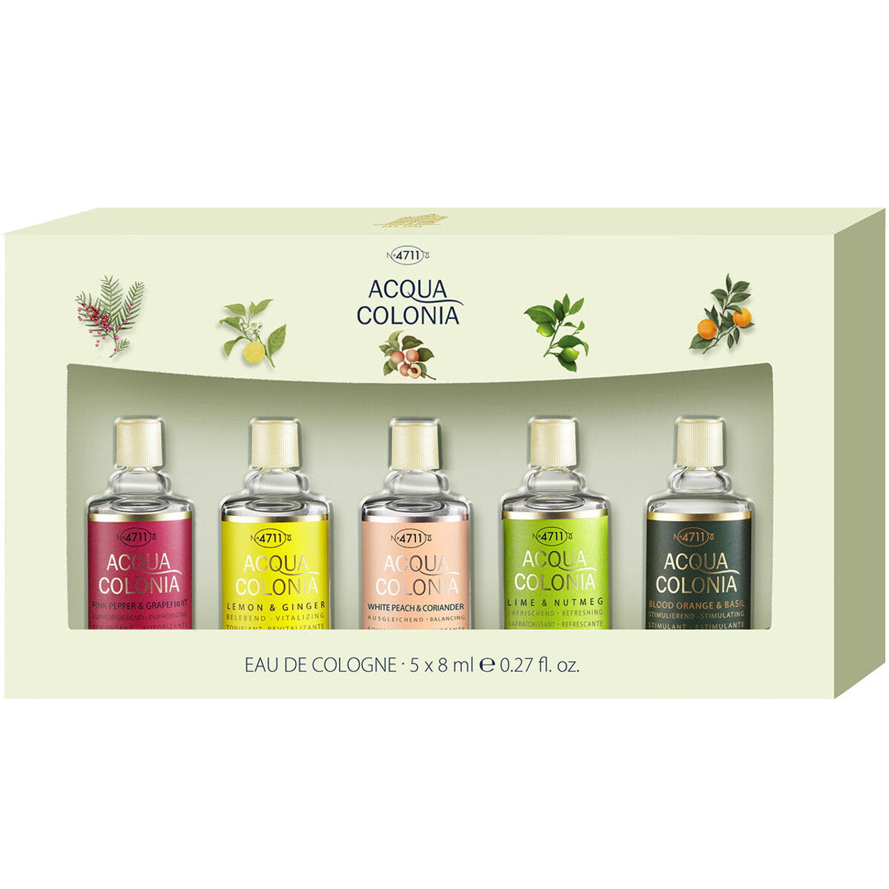 4711 Parfümset Set 4711: Acqua Colonia Lemon & Ginger, Eau De Cologne, Unisex, 8 ml + Acqua Colonia Lychee & White Mint, Eau