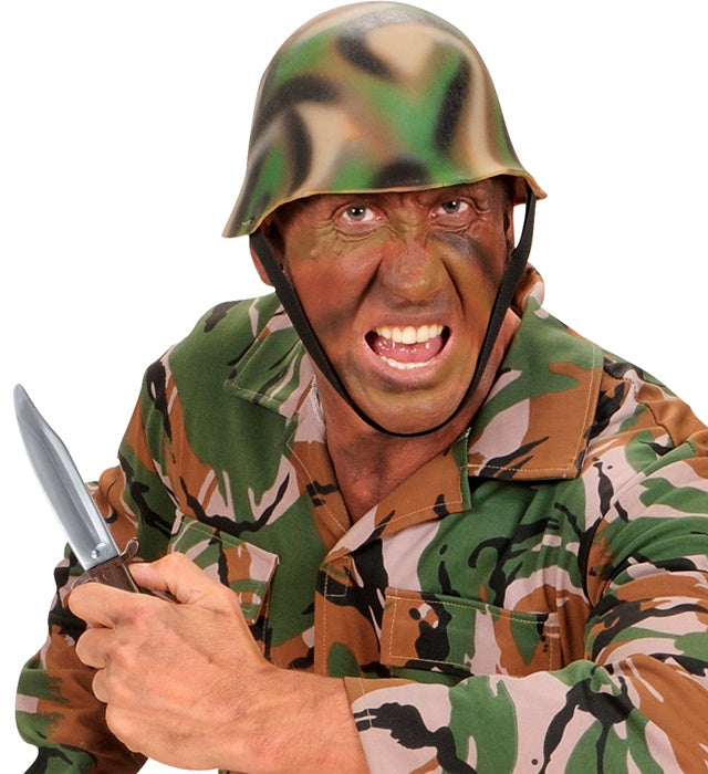 Spielzeugmesser mit Camouflage-Scheide 28 cm für Fasnacht und Karneval