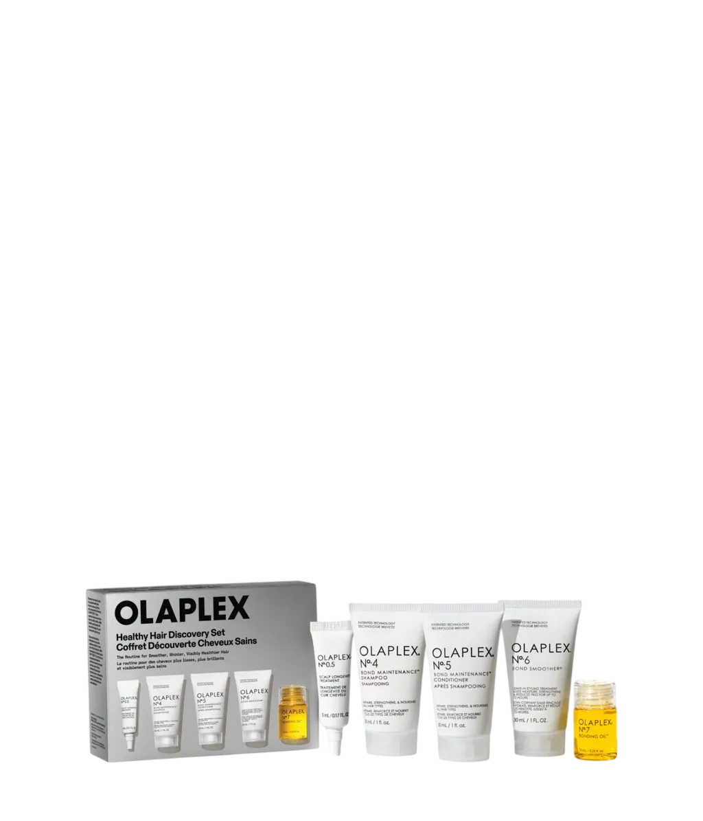 Set Olaplex: No.4 Bond Maintenance, Hair Shampoo, Repairing & Strengthening, 30 ml + No.5 Bond Maintenance , Hair Conditioner, Hydrating & Strengthening, 30 ml + No.6 Bond Smoother, Hair Styling Leave-In Foam, Anti-Frizz, For Curly/Frizzy Hair, 20