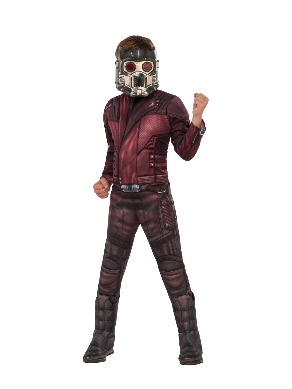 Rubies Marvel Star-Lord Kinderkostüm mit 3D-Muskelbrust-Overall, Stiefelstulpen und Maske
