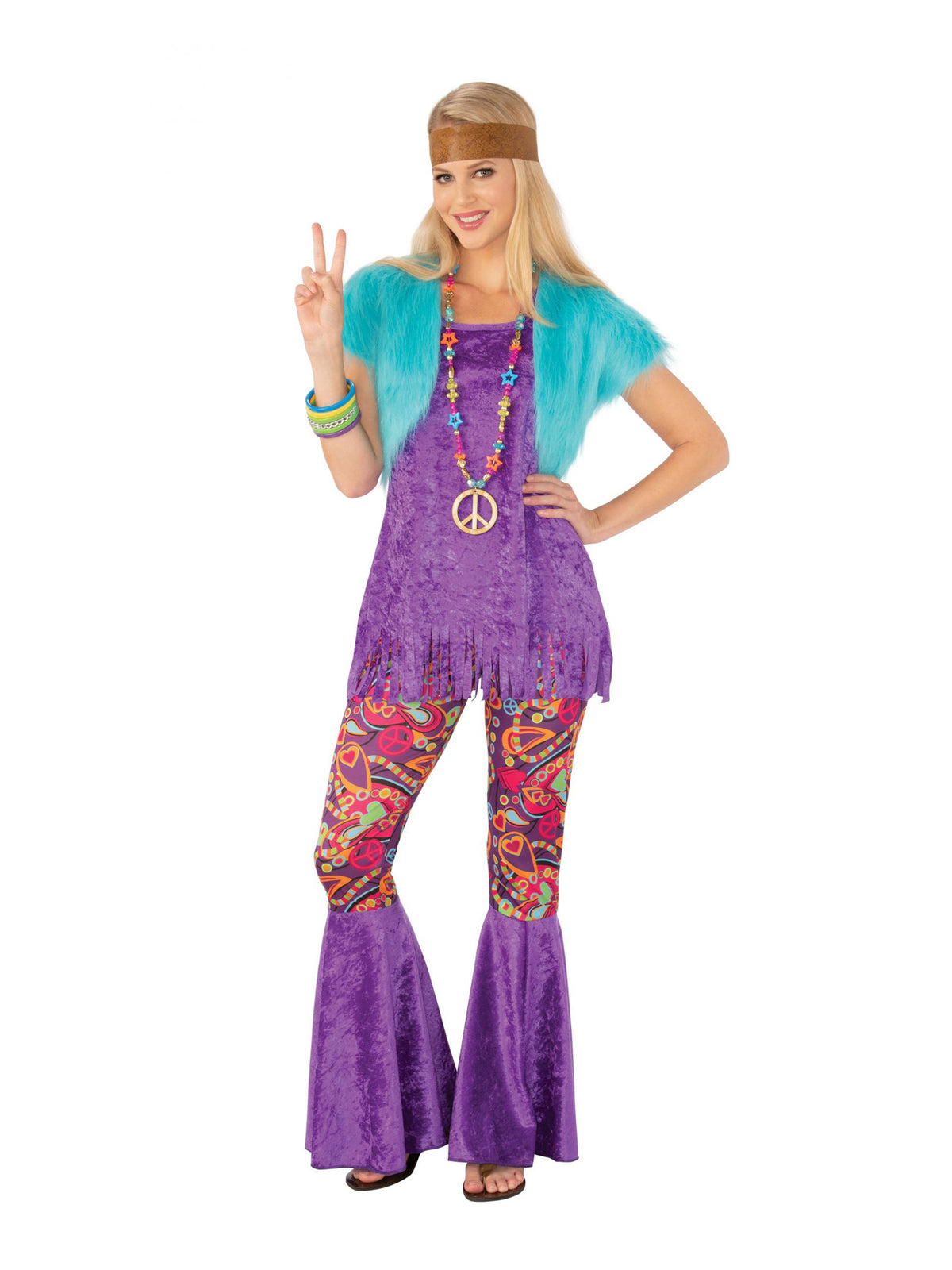Rubies Hippie Groovy Girl (L) Adult Kostüm für Erwachsene für Damen