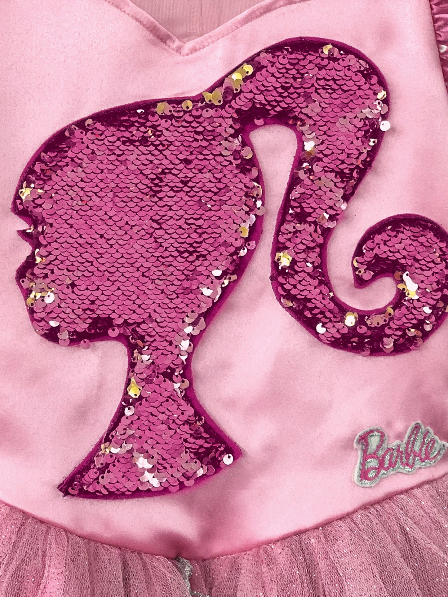 Barbie Princess Kinderkostüm für Mädchen von Rubies mit Kleid und Tiara – Detailansicht