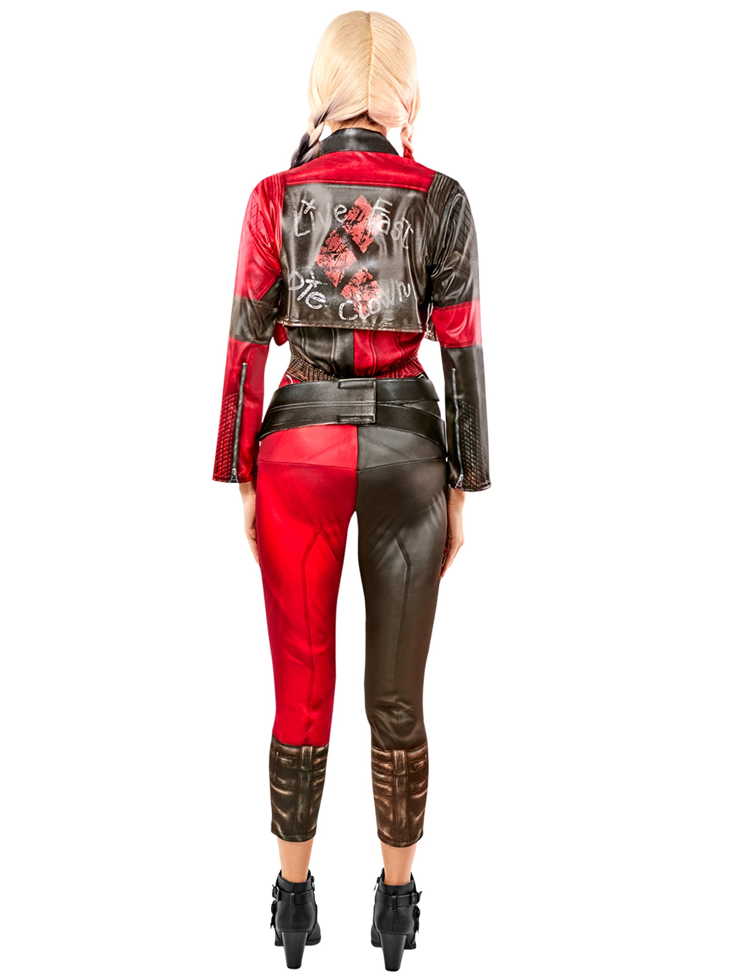 Rubies Harley Quinn Kostüm für Damen mit Overall und Jacke – Detailansicht