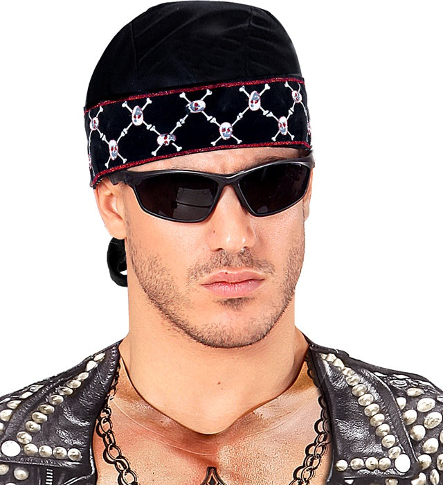 Piraten Bandana in klassischem Design als Kopftuch für Fasnacht und Karneval