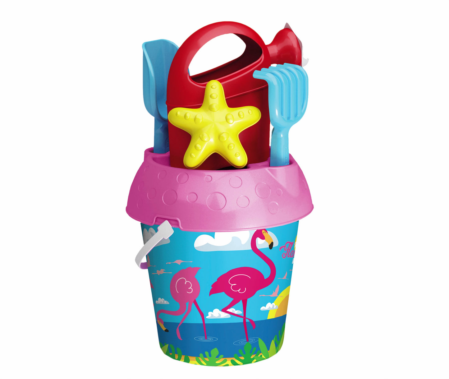 Adriatic Flamingo 6-Teiliges Sandspielzeug – Robustes Kunststoff-Set - Fasnacht24.ch