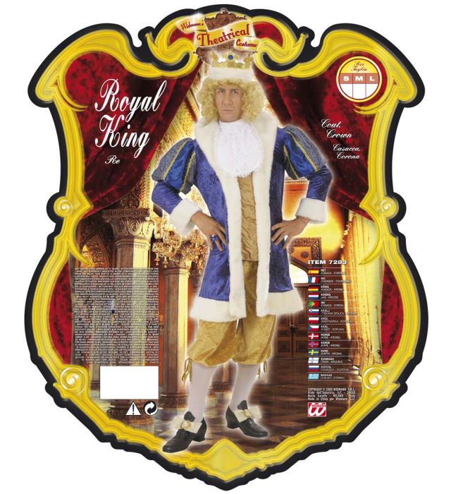 Königskostüm mit Kasack und Krone für Fasnacht und Karneval