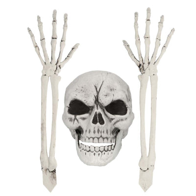 Boland Halloween-Skelettdekoration Skelett Set – 3-teilige Halloween Dekoration Wetterfestes