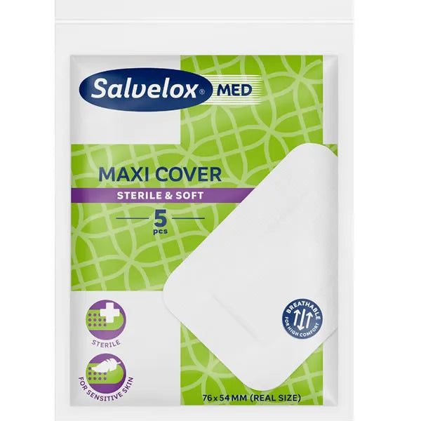 Salvelox Maxi Cover Plasters, 5 Pflaster, 76 × 54 mm