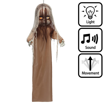 Boland Halloween-Hängedekoration Animiertes Monster Cry Baby Hängedekoration mit Sound und Licht 160 cm –