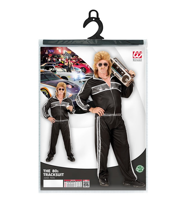 80er Jahre Trainingsanzug Oberteil und Hose im Retro Design für Fasnacht und Karneval