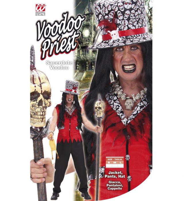Voodoo Priester Kostüm mit Weste, Hose und Hut für Fasnacht und Karneval