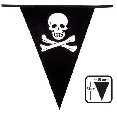 Boland Dekoration Piraten-Wimpelkette 6 m mit Totenkopf-Motiv