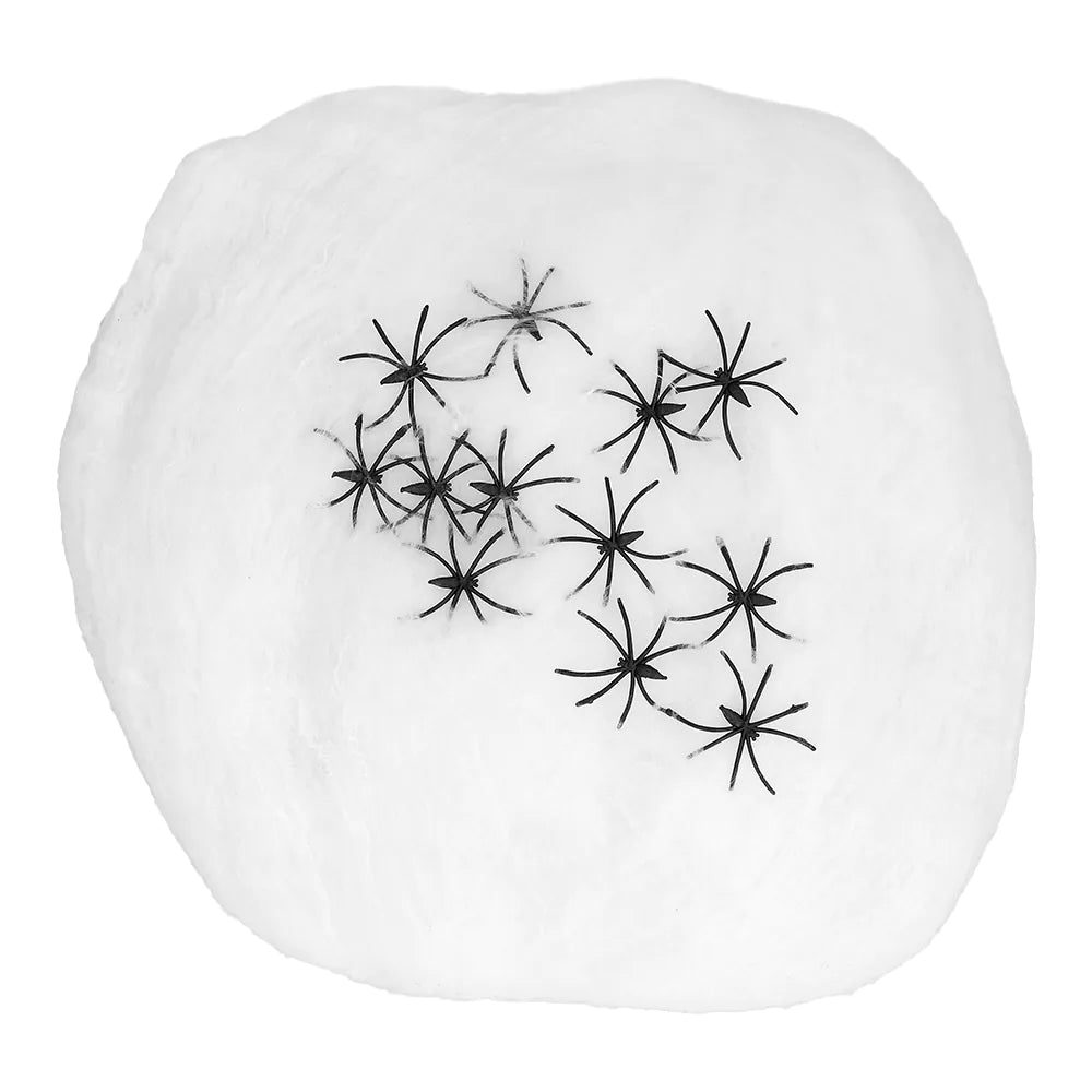 Spinngewebe 500 g weiss mit 25 Spinnen (hohe Qualität)