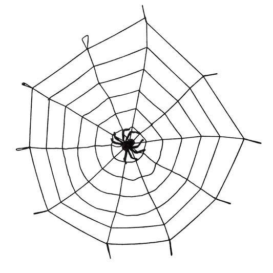Spinngewebe elastisch (150 cm) mit Spinne