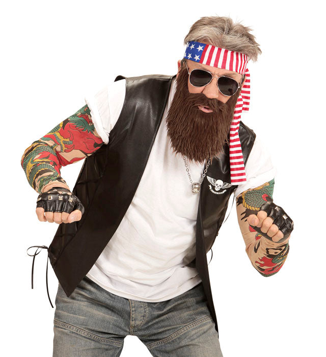 EASY RIDER Haarband und Bart Set für Fasnachtskostüm