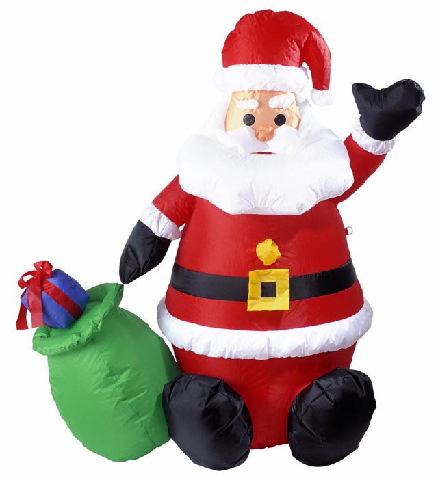 Leuchtender aufblasbarer Weihnachtsmann 122 cm als Weihnachtsdekoration