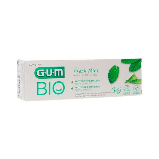 GUM GUM Bio Zahnpasta Gel Minze 75 ml natürliche Zahnpflege ohne Fluorid Kosmetik
