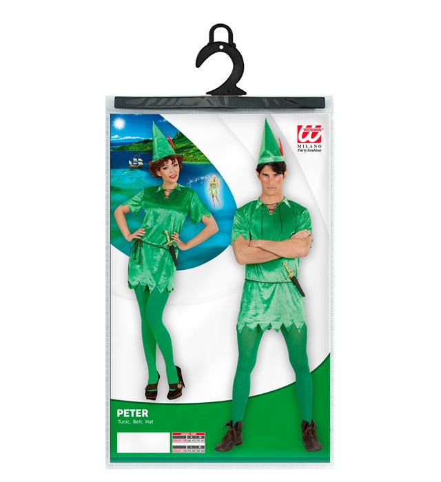 PETER Kostüm bestehend aus Kleid, Gürtel und Hut für Fasnacht und Mottoparty