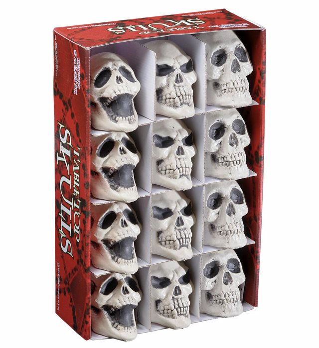 Drei verschiedene Totenkopf-Dekorationen 12 cm im Set für Piraten-Party